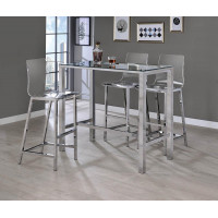 Coaster Furniture 104873 Bar Table with Glass Top Chrome
